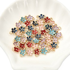 50Pcs 5 Colors Zinc Alloy Enamel Connector Charms&nbsp;ENAM-YW0009-01