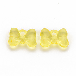 透明なアクリルパーツ  蝶結び  きいろ  13.5x18x5.5mm  穴：2.5mm  約625個/500g&nbsp;TACR-T024-02BA-916