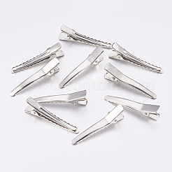 アイアン製ダッカールクリップパーツ  プラチナ  40x4~7x12mm&nbsp;IFIN-A171-09C