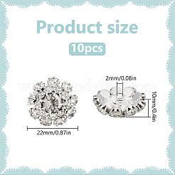 10Pcs 1-Hole Alloy Rhinestone Shank Buttons&nbsp;BUTT-FG0001-28B