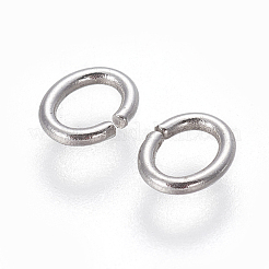 変色しにくい304ステンレススチール製オープン丸カン  オーバル  ステンレス鋼色  20ゲージ  5.3x4.5x0.8mm  穴：2.5x3mm&nbsp;STAS-I101-62P