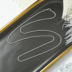 1.8mmラックメッキ真鍮ベネチアンチェーンネックレス女性男性用  カドミウムフリー＆鉛フリー  901ステンレススチール留め具  長持ちメッキ  プラチナ  17.72インチ（45cm）&nbsp;MAK-L044-60P-2