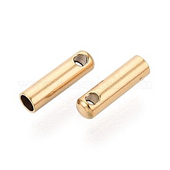 304ステンレススチールコードエンド  コラム  イオンプレーティング（ip）  長持ちメッキ  18KGP本金メッキ  7x2mm  穴：0.9~1mm  内径：1.5mm&nbsp;STAS-N125-20A-G