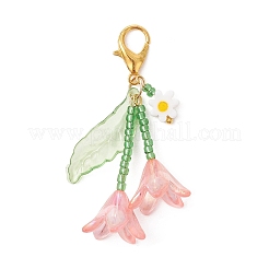 Glass Seed & Transparent Acrylic Beaded Pendant Decorations&nbsp;HJEW-MZ00406