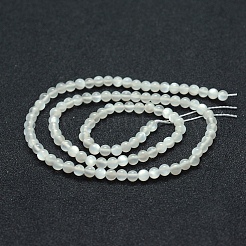 天然ホワイトムーンストーンビーズ連売り  グレードAA  ラウンド  4mm  穴：1mm  約94個/連  15.5インチ（39.5cm）&nbsp;X-G-P342-02A-4mm-AA