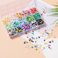 2400Pcs 15 Colors Handmade Polymer Clay Beads&nbsp;CLAY-YW0001-41