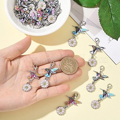 30Pcs Alloy Enamel & Wood Pendant Decorations&nbsp;HJEW-YW00524