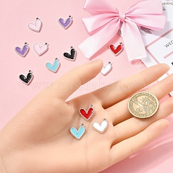 12Pcs 6 Colors Rack Plating Alloy Enamel Charms&nbsp;ENAM-YW0004-94A