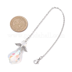 Angel Glass & Alloy Pendant Decorations&nbsp;HJEW-JM01976-01