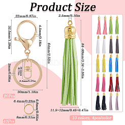 DIY Faux Suede Tasse Keychain Making Kits&nbsp;DIY-SP0002-43G