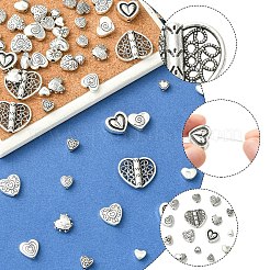 60Pcs 15 Styles Tibetan Style Alloy Beads&nbsp;FIND-YW0010-09