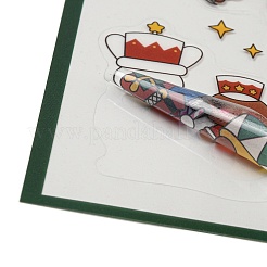 クリスマステーマのペット用プラスチックステッカー  粘着式ギフトタグステッカー  パーティーのために  装飾的なプレゼント  グリーン  200x110x0.1mm  模様：15~45x16~56&nbsp;AJEW-Q151-01C