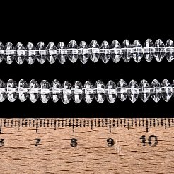 透明ガラスビーズ連売り  ロンデル  透明  6x3mm  穴：0.9~1mm  約121~130個/連  14.57~15.35インチ（37~39cm）&nbsp;GLAA-Q113-02A-A01