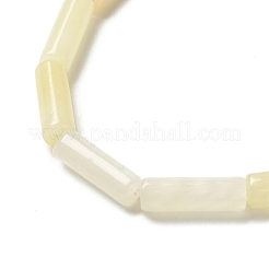 天然石イエロージェイド翡翠ビーズ連売り  コラム  13.5~14x4~4.5mm  穴：1.2mm  約28個/連  15.16''（38.5センチメートル）&nbsp;G-D464-39