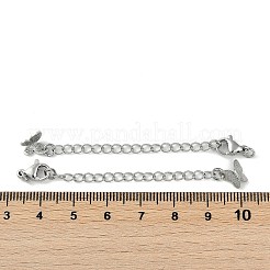 真鍮チェーンで終わる  カドミウムフリー＆ニッケルフリー＆鉛フリー  蝶  プラチナ  71mm  穴：2.5mm&nbsp;KK-P283-33P
