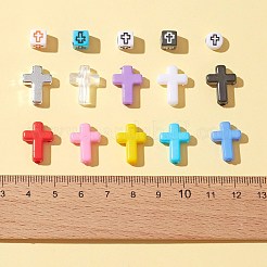 15 スタイル透明 & 不透明 & メッキアクリルビーズ  グリッターパウダー＆クラフトスタイル  クロスとキューブとフラットラウンドとクロス  ミックスカラー  6~16x6~12x4~6mm  430個/箱&nbsp;OACR-FS0001-13