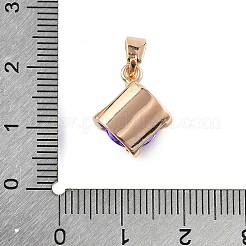 Brass Micro Pave Cubic Zirconia Pendants&nbsp;KK-E795-29KCG-05