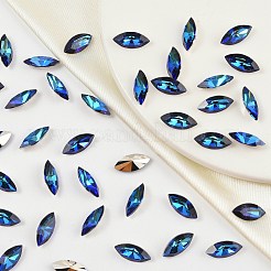 プレシオサ® マキシマ クリスタル ファンシーストーン  チェコクリスタル  435 14 615 ナベット（馬の目）  アルミニウム層  00030 296 バミューダブルー  15x7mm&nbsp;Y-PRC-FG15-00030-296