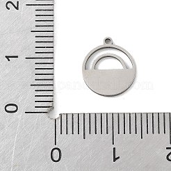 ステンレススチールチャーム201個  レーザー切断  フラットラウンドのチャーム  変色防止  ステンレス鋼色  11x9.5x1mm  穴：1mm&nbsp;STAS-S174-15P