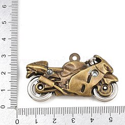 チベット風合金ビッグサイズペンダントトップ  バイクチャーム  アンティークブロンズ  26.5x50x17mm  穴：3mm&nbsp;AL-CBA2376-23AB