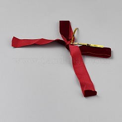 クリスマス 蝶結び ポリエステル 飾り アクセサリー  暗赤色  125~140x205~258x10~14mm&nbsp;DIY-WH0589-41