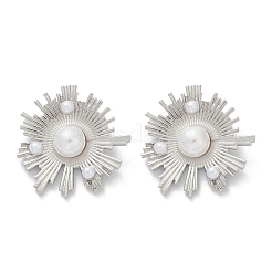 Brass ABS Imitation Pearl Stud Earrings&nbsp;EJEW-M082-06P