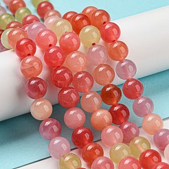 天然石瑪瑙ビーズ連売り  染め＆加熱  ラウンド  8mm  穴：1mm  約46個/連  15.16''（38.5センチメートル）&nbsp;X-G-Z041-A01-02