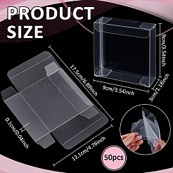 50Pcs Square PVC Storage Gift Boxes&nbsp;CON-BC0007-86