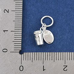 925 Sterling Silver Coffee Bean & Coffee Cup Charms&nbsp;LS-STER-K183-02S