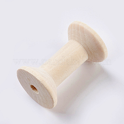 ワイヤーのための木製の空のスプール  スレッドボビン  湯通しアーモンド  48~48.5x31~31.5mm  穴：3.5mm&nbsp;LS-WOOD-L006-20B