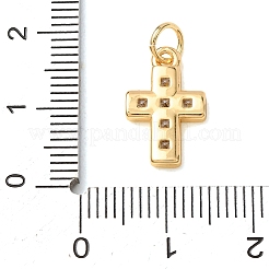 真鍮マイクロパヴェクリアキュービックジルコニアチャーム  クロスチャーム  18KGP本金メッキ  15x9.5x2mm  穴：3.5mm&nbsp;CU-CBA65F0-02G