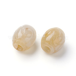 天然ミャンマー翡翠/ブルマ翡翠ヨーロピアンビーズ  大穴ビーズ  染め  オーバル  14x13mm  穴：4mm&nbsp;G-E418-38