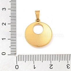 イオンプレーティング（IP）304ステンレスペンダント  フラットラウンドのチャーム  ゴールドカラー  19x17x2mm  穴：6x3mm&nbsp;STAS-H182-06G