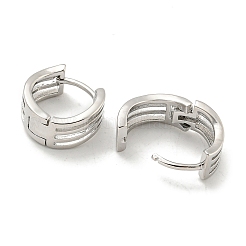 厚手の真鍮製フープピアス  プラチナメッキ  12.5x6mm&nbsp;EJEW-L211-011I-P
