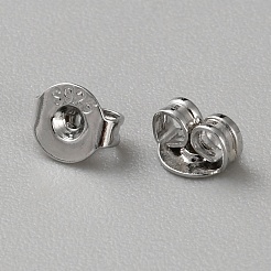 925スターリングシルバーピアスキャッチ  プラチナ  5x4.5x3mm&nbsp;STER-WH0010-52