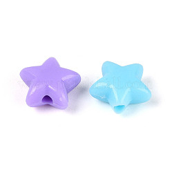 プラスチック製の星型ビーズ  ミックスカラー  11.5x12.5x6mm  穴：2mm  約1428個/500g&nbsp;KY-T041-28M