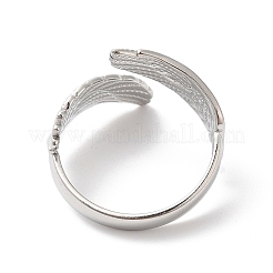 Non-Tarnish 304 Stainless Steel Double Wings Open Cuff Ring for Women&nbsp;LS-RJEW-K245-41P
