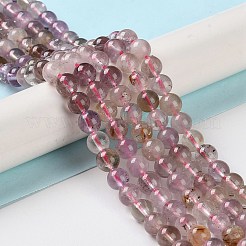天然紫ルチルクォーツビーズ連売り  ラウンド  6mm  穴：0.9mm  約60~61個/連  15.35''~15.55''（39~39.5センチメートル）&nbsp;G-M427-A01-01