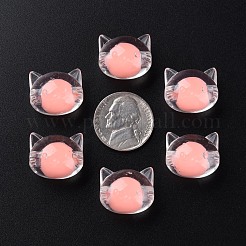 透明なアクリルビーズ  二層ビーズ  猫  ライトサーモン  16x18.5x14.5mm  穴：3.5mm  約196個/500g&nbsp;MACR-S373-115-B01