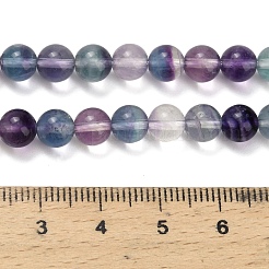 天然石蛍石ビーズ連売り  ラウンド  グレードA  ラウンド  6~6.5mm  穴：0.8mm  約64個/連  15.55インチ（39.5cm）&nbsp;G-L634-B04-6mm