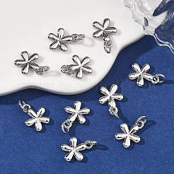 シーグレース真鍮ペンダント  花のチャーム  カドミウムフリーと鉛フリー＆ニッケルフリー  プラチナメッキ  10x8x1.5mm  穴：2.5mm&nbsp;XGRQ3P880-578P