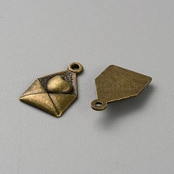合金のチベット風チャーム  封筒  アンティークブロンズ  18x12x3mm  穴：1.2mm&nbsp;LS-FIND-WH0421-102AB