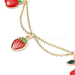 Alloy Enamel Fruit Charm Anklet&nbsp;AJEW-AN00560-02