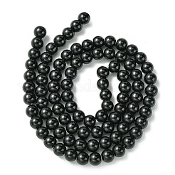 染めグラスパールラウンドビーズ連売り  ブラック  4mm / 6mm / 8mm / 10mm / 12mm  穴：1mm  約70~216個/連&nbsp;HY-X0001-05