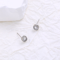 Minimalist Stainless Steel Flat Round Stud Earrings&nbsp;XU2913