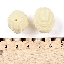 合成シェルと樹脂ビーズ  竜の頭  ベージュ  23x19x21mm  穴：2mm&nbsp;BSHE-G036-15