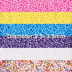 発泡スチロールビーズボールDIYクラフト  ラウンド  穴がない  ミックスカラー  2.5~3.5mm  6袋/箱&nbsp;DIY-PH0018-50