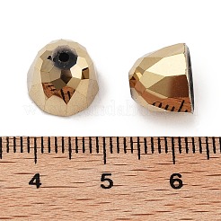 電気メッキガラスビーズ  フルメッキ  鐘  多面カット  ゴールド  10.5x9mm  穴：1.2mm  100個/セット&nbsp;EGLA-H105-01A-FP01