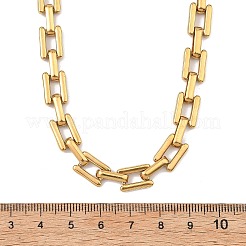 8mm 304ステンレススチール製長方形リンクチェーンネックレス（男女兼用）  ゴールドカラー  15.94インチ（40.5cm）&nbsp;NJEW-JN06084