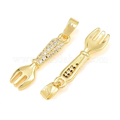 Brass Micro Pave Clear Cubic Zirconia Pendants&nbsp;CU-CBA9AB3-20G